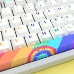 A charming close-up of the Great Dango Family Keycap Set, revealing the playful, luminous Dango family characters in exquisite design.