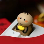 Artistic handcrafted cockroach artisan keycap, intricately detailed in 3D, revealing auspicious Chinese prosperity symbols and unique textures.