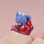 Detailed view of the exclusive Hatsune Miku artisan ESC keycap, highlighting its vibrant colors and playful pop-culture charm from a distinctive design.
