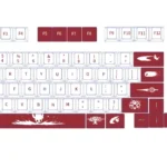 Hollow Knight The Knight PBT keycap set, showcasing its exclusive dark fantasy design from multiple angles, highlighting the soulful Cherry profile.