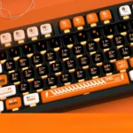 Premium Horizon Translucent PBT Keycaps Set beautifully diffusing all-around RGB light, creating a serene, minimalist keyboard aesthetic with seamless design.