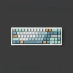 An artistic perspective of the durable Inception PBT keycaps set, showcasing the intricate, multi-layered dreamscape architectural designs on a keyboard.