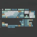 Durable Inception PBT keycaps set, multiple angles. Intricate, multi-layered dreamscape architecture evokes surreal cityscapes for an artistic keyboard setup.