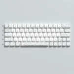 Ink Painting Flower Cherry Keycap Set gallery, displaying vibrant side-lit designs from various angles, emphasizing durable construction and enhanced RGB for customization.