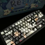 Premium Itachi Uchiha PBT Dye-Sub Keycap Set main image, highlighting iconic dark Naruto aesthetics. These high-quality Itachi keycaps are perfect for fans.