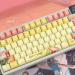 Kaguya keycaps set gallery image, showcasing the translucent PBT material and unique side-printed celestial anime art. Ethereal Princess Kaguya design.
