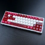 Premium Kamen Rider Kuuga PBT keycaps, Heroic Legacy Set, displayed from a unique angle. With iconic Kuuga armor symboliz design