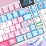 Vibrant KAngel keycap set from Needy Girl Overdose, displaying exclusive internet-core artwork and playful character details from a different angle.
