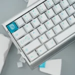 Eternal Spear R3 Keycaps Set. Multiple angles show their pristine, mirror-polished, jade-like finish, offering a luxurious, premium Cherry profile setup.