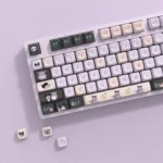 Mischievous Kuromi PBT keycap set, showing vibrant premium Kuromi character keycaps for custom mechanical keyboards.
