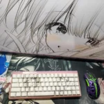 Artistic Line Art Keycaps TKL set, detailed views highlighting the unique side-engraved, shine-through minimalist designs and their subtle glow.
