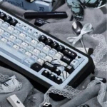 Playful Love Prohibition Keycaps set, showcasing vibrant iconic lace on durable PBT keycaps across a detailed gallery view.