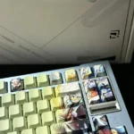 Playful Luffy PBT keycaps set. Vibrant One Piece character art, unique side-engraved, light-transmitting legends. Durable PBT material details.