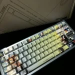 Playful Luffy PBT keycaps set featuring dynamic One Piece art, side-engraved legends, and light-transmitting design for an epic keyboard experience.