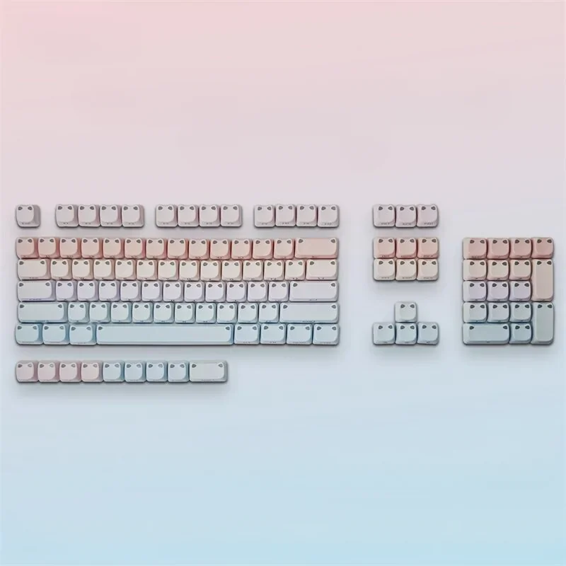 A whimsical luminous cat keycap set featuring a glowingcat resting on a serene water lily pond, highlighting its unique artistic design.