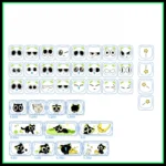 Playful Luo Xiaohei translucent PC keycaps Set, showcasing exclusive anime character designs and charming heart motifs. Multiple angles highlight the unique setup.
