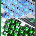 Adorable Luo Xiaohei translucent PC keycaps set featuring exclusive character designs and playful heart motifs, perfect for a fun anime keyboard look.