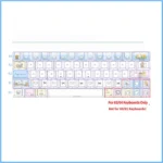 Charming 64-key Maltese dog line art PBT keycap set, dye-sub backlit, featuring adorable minimalist designs for 63-64 keyboards.