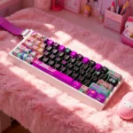 Exclusive Marin Kitagawa PBT+PC keycaps set, with vibrant anime art and playful transparent PC accents for brilliant backlighting. A My Dress-Up Darling anime art.