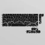 Stunning Meteor Shower 74-key PBT dye-sub keycap set, featuring vibrant cosmic design, ideal for 60-65-68% keyboards.