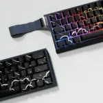 Stunning Meteor Shower Keycaps set, a celestial PBT dye-sub set. Vibrant cosmic capture a dynamic meteor shower against a starry night.