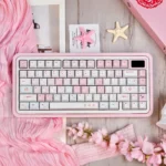Vibrant Pixel Miffy PBT keycaps showcasing a charming pink pixel art Miffy design, bringing playful nostalgia to your keyboard.