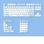 A close-up view of whimsical Miffy side-engraved translucent PBT keycaps set showcasing their unique illuminated legends and charming character designs.