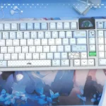 Charming Miffy Keycaps Set: a whimsical set of side-engraved, translucent PBT keycaps showcasing playful Miffy characters with illuminated legends.