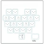 Playful Miffy Rabbit translucent MAO supplement keycaps set, featuring whimsical designs for mechanical keyboards.
