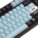 Mizu PBT Keycaps Set: serene 136-key ergonomic set. Various angles show the fluid aquatic design, highlighting premium PBT.