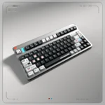 A captivating product gallery view of the Moon Project Keycaps, highlighting the durable dye-sub PBT+PC set from multiple angles.