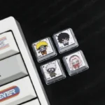 Handcrafted Naruto Chewing Resin Keycaps, showcasing vibrant, detailed anime characters in playful poses, are exquisite artisan resin keycaps.