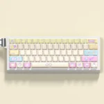 A collection of adorable Cute Duck PBT keycaps, highlighting their vibrant side-lit legends and durable Cherry profile from multiple playful angles.