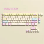 Cute Duck Keycaps with adorable paddling ducks, vibrant side-lit PBT Cherry profile. Durable, whimsical, various views.