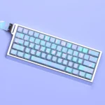 Ethereal translucent PBT keycaps (Cherry set) in a gallery. See the dreamlike side-printed legends, minimalist top surface.