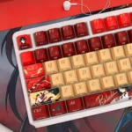 Mortenax Blade Side-Engraved Backlit PBT Keycaps Set, Cherry Profile. Gallery views highlight the sleek dark design, subtly glowing legends, and tactical design.