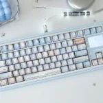 Tranquil PBT Sea Salt keycaps Set: 126-key set with unique light-transmitting speckled dot design, durable dye-sub PBT.