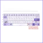 Mischievous Kuromi 64-key PBT keycap set, featuring vibrant side-lit legends, designed for 63-64 layout keyboards, adding playful charm.