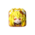 Whimsical biscuit mouse resin keycap, handcrafted. This gallery image shows its adorable design, glossy finish, and intricate details from a fresh and unique design.