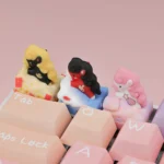 Close-up of the handcrafted Auspicious Horse Resin ESC Keycap, revealing its intricate mythical design. This artistic piece symbolizes fortune design.