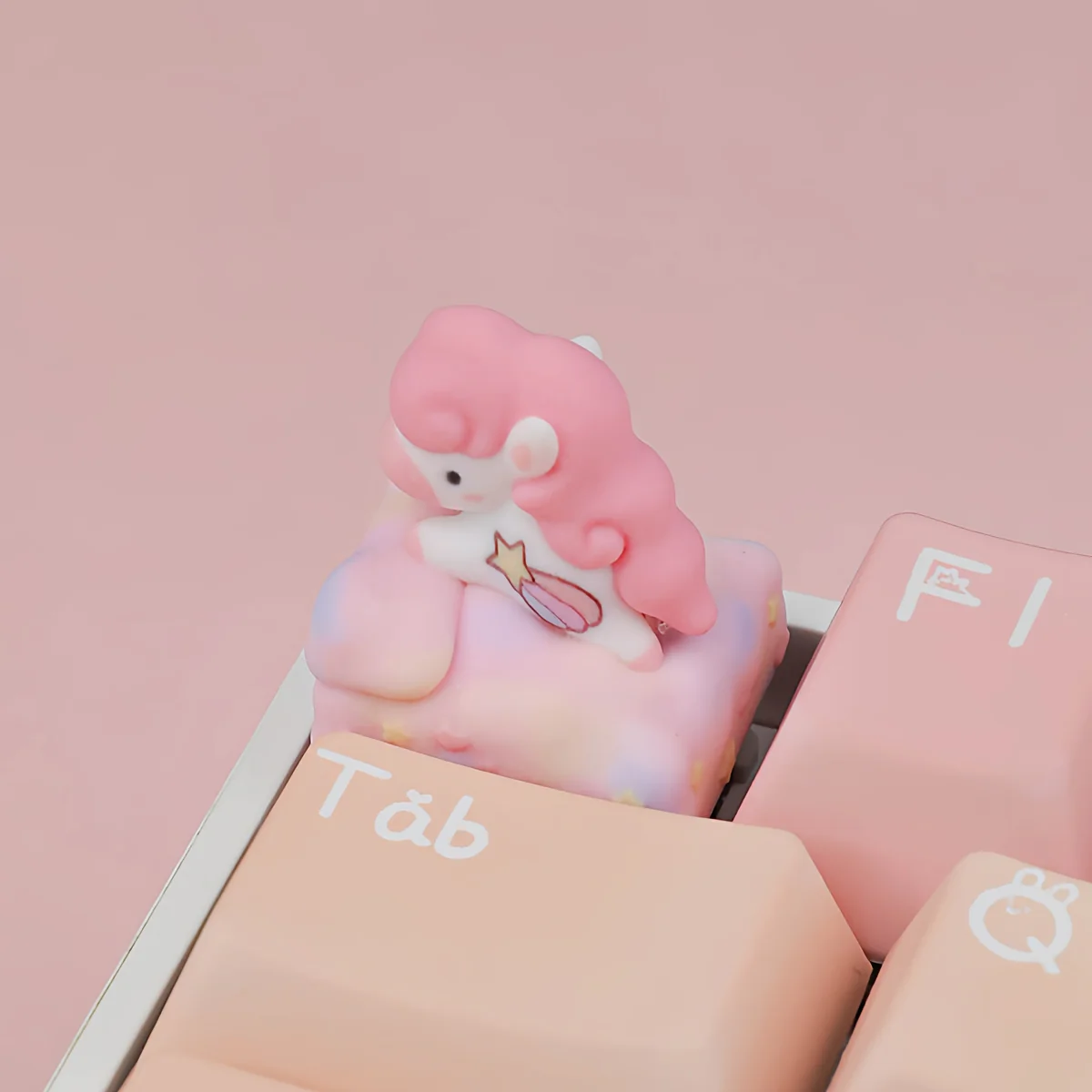 Detailed views of the handcrafted Auspicious Horse Resin ESC Keycap, showcasing its intricate mythical design and symbolic fortune from various angle.