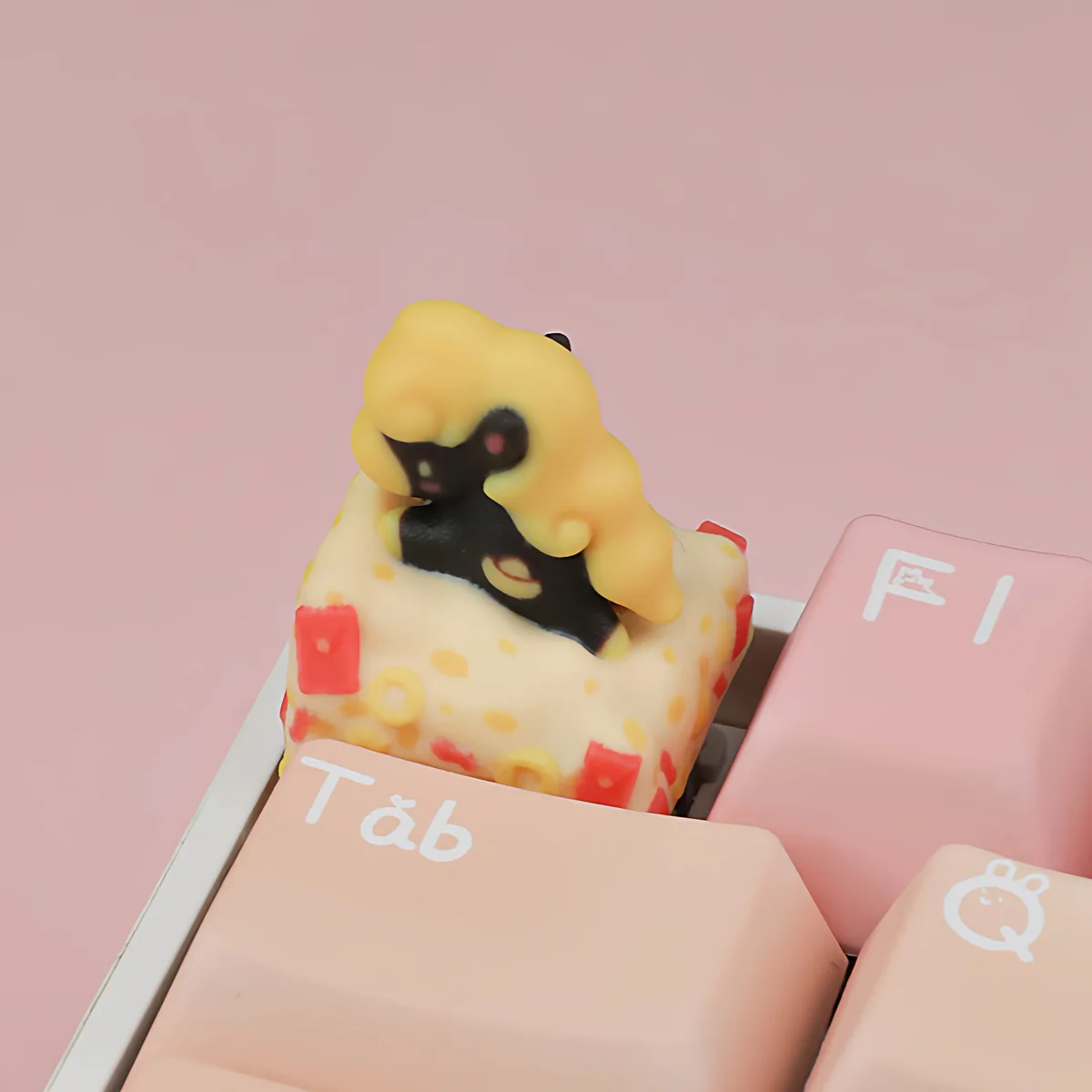 Handcrafted Auspicious Horse Resin ESC Keycap, intricately detailed from various angles, symbolizing fortune and prosperity for your keyboard.