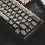Retro Japanese Keycaps FS4000 vintage PBT set, shown from multiple angles. Emphasizes the authentic 90s aesthetic and unique dye-sub legends.
