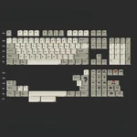 Retro Japanese Keycaps Set FS4000 vintage PBT set, shown from various angles, featuring authentic 90s aesthetic and unique dye-sub legends.