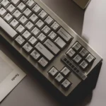 Close-up of the Retro Sun Cherry Keycap Set with premium texture and warm tones. Ideal for nostalgic vintage computing builds.