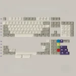 A gallery of Retro Sun Cherry Keycap Set, showcasing their classic warm tones and elegant profile from multiple angles, perfect for nostalgic design.