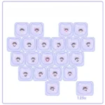 Adorable translucent purple Kuromi heart accent Supplement Keycap Set from the Sanrio MAO profile set, showcasing its charming glow and playful design.