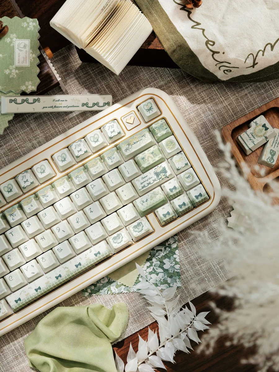 Exquisite Scarlett artisan keycap, showcasing vintage elegance and intricate details from various angles. Rich, captivating colors.