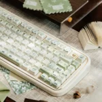 Scarlett artisan keycap showcasing intricate vintage details, rich captivating colors, and exquisite craftsmanship from a new angle.