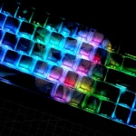 Wuthering Waves Shorekeeper PBT dye-sub keycaps set. Multiple angles show their guardian design, oceanic rugged textures for premium fantasy gaming.